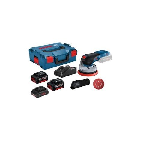 Ponceuse excentrique sans fil GEX 18V-125 Bosch / 1x 4,0 Ah + 1x 4,0 Ah ProCORE18V + 1x 5,0 Ah batterie + chargeur dans L-Boxx