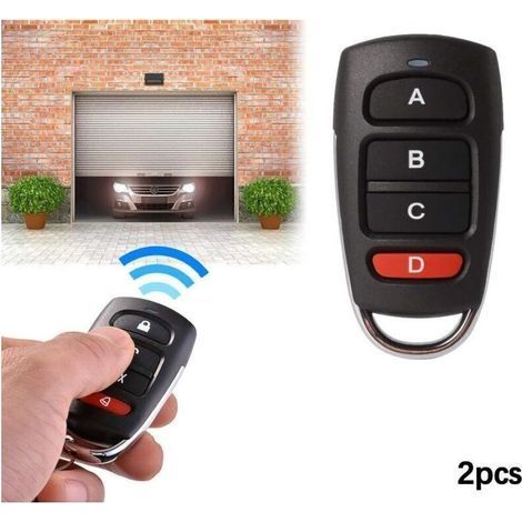 Lot de 2 Télécommandes Universelles 433 MHz pour Porte de Garage et Portail Électrique – 4 Boutons – Fonction Clonage Facile (1/5)