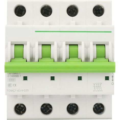 Disjoncteur de protection contre les fuites TOMC7-63 4P type C 6KA (25A) (1/5)