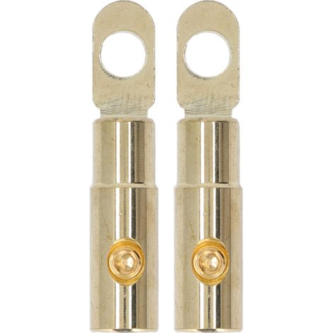 Paire de bornes de joint torique de batterie d'alimentation en laiton plaqué or, soudage de haute précision, Modification Audio gratuite 8GA pour 8-10GA (1/5)