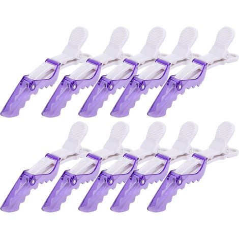 Lot de 10 pinces à cheveux en forme de bec de canard pour coiffeur/barbier (1/5)