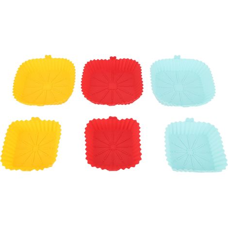 de 6 paniers de cuisson carrés réutilisables en silicone (1/5)