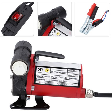 Pompe à essence 12V antidéflagrante, transfert d'huile auto-amorçante silencieux avec interrupteur pour kérosène Diesel (1/5)