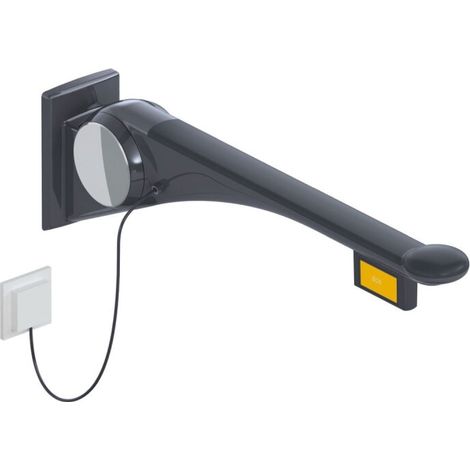 HEWI 802.50.47360 Poignée d'appui rabattable SD Premium, 700 mm, droite