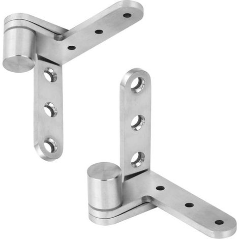 Cerniere per porte interne, 2 pezzi, apertura 270°, portata 60 kg, acciaio inox, cerniere per porte da giardino, argento, viti non incluse, per corrimano e vani scale (1/5)