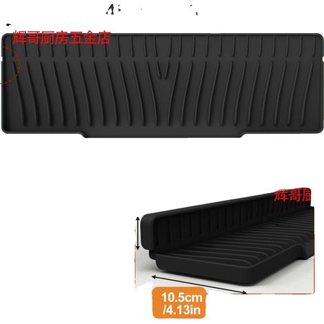 Protector antisalpicaduras para fregadero, alfombrilla multiusos, silicona ecológica, parte trasera L48W15cm, silicona-c (1/2)