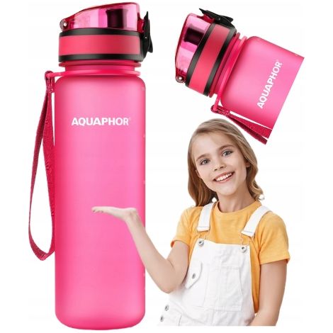 Aquaphor rosa 0,5l Wasserfilterflasche + 1 Filter