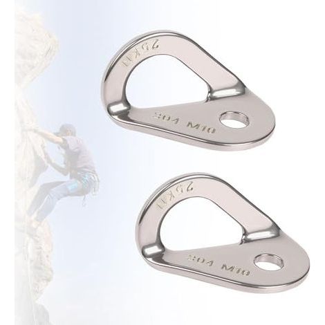 Support d'ancrage d'escalade 25 KN - Boulon d'ancrage d'escalade en Acier Inoxydable pour matériel de Plein air, Installation de hamac de Sauvetage, Compatible avec Boulon de 10 mm, 2 pièces (1/5)