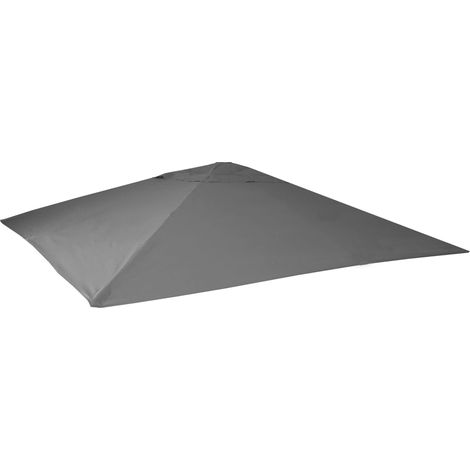 [NEUWERTIG] Ersatz-Bezug für Gastronomie Sonnenschirm HHG-589, Sonnenschirmbezug Ersatzbezug, 5x5m (Ø7,2m) Polyester anthrazit
