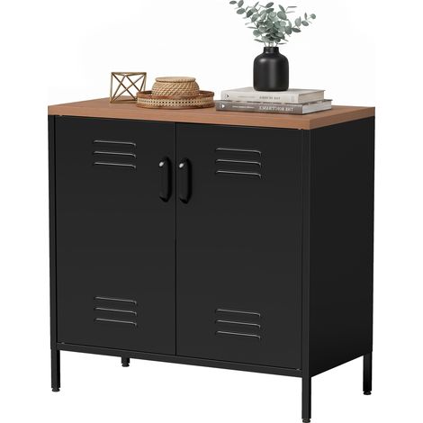 HOMCOM Credenza in metallo con ripiano regolabile, stile industriale (1/5)