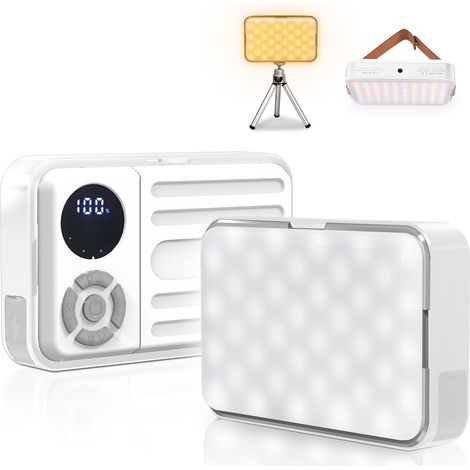 Luce da campeggio LED ricaricabile super luminosa da 10000 mAh e 10000 lm con gancio, tre livelli di temperatura del colore, dimmerabile in modo continuo fino a 180 ore (1/3)
