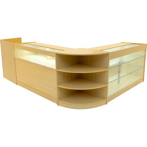 Comptoir de Ventes Verouillables MDF Érable LED Ensemble B1500 C1500 LM60 TB60 (1/5)