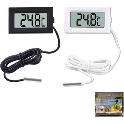 2 Pièces Digital LCD Thermomètre, Temperature Numérique avec Écran LCD, Thermometre Frigo, Sonde Temperature Digital,Mesure -50 ℃ +110 ℃ (1/5)