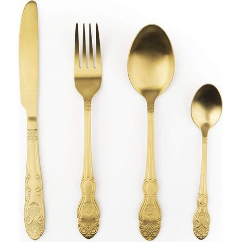 Excelsa Confezione 4 Posate Baroque Oro (1/5)