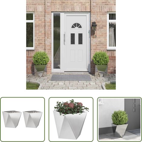 Terrassenpflanzer - Pflanzkübel 2 pcs Silber 40 x 40 x 40 cm Edelstahl (1/5)