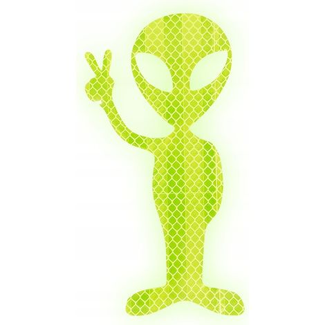 Autocollant réfléchissant OVNI extraterrestre visiteur de l'espace 15 cm (1/3)
