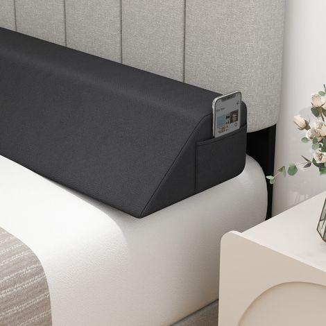 Oreiller Compensé pour Lit Simple Cale Trapézoïdal pour Fermer l'Espace (0-20 Cm) Entre Le Matelas et La Tête de Lit/Mur Gris (1/3)