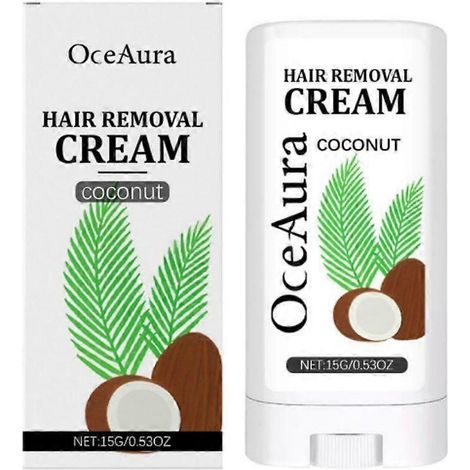 Stick de crème à raser - Format voyage pour femme Crème à raser à base de lait de coco, douce pour les peaux sensibles 15 g (1/5)