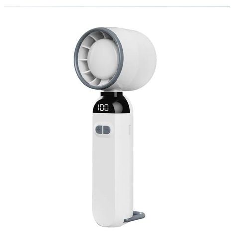 Ventilateur portable puissant à main et sur pied / ventilateur de bureau réglable à 90° avec 100 vitesses, idéal pour la maison, le bureau, la chambre à coucher et l’extérieur — couleur blanc (1/5)