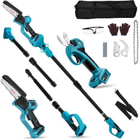4-in-1 Mini-Akku-Teleskop-Gartenschere/Säge, kompatibel mit Makita 18V (Batterien nicht im Lieferumfang enthalten), Akku-Gartenschere mit Stiel, kleine Säge mit Sicherheitskette (1/5)