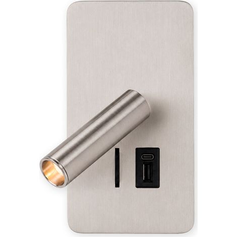 Aplique De Pared "NORU" - 3W - 2600K - USB+USB-C - (1/5)