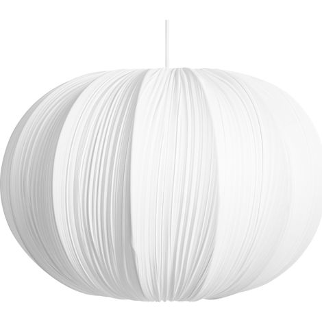 Lámpara colgante diseño moderno plisada comedor con pantalla de algodón blanco Oker