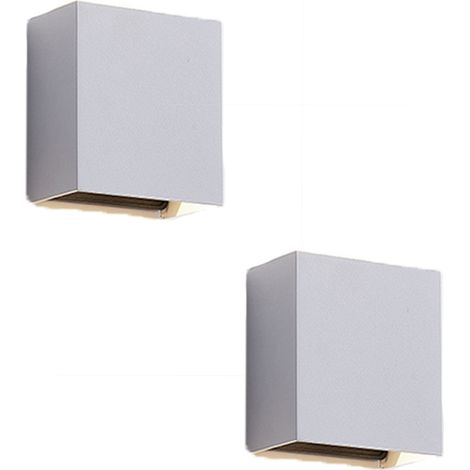 lumières latérales de porte extérieure lampes carrées LED lumière et coque 2 pièces blanche (1/5)