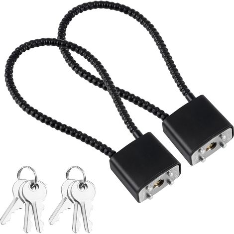 Lot de 2 Cadenas en Corde d'acier, Cadenas à Câble avec Clés, Verrous Antivol pour Vélos, Casiers, Boîtes à Outils (1/5)