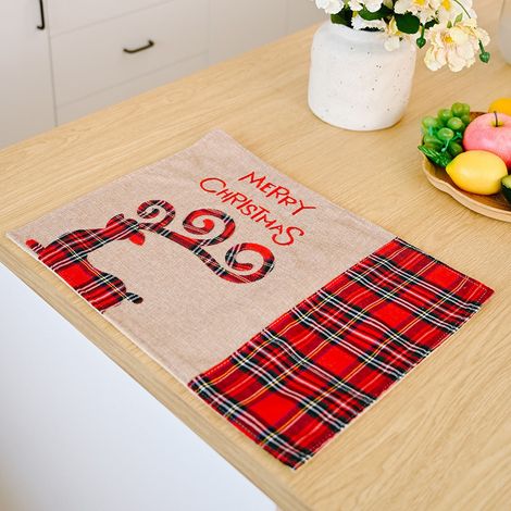 Nappe De Noël - Nappe De Table En Lin Avec Motif Festif - Pour Décoration De Table De Fêtes - 1 Pièce (1/3)