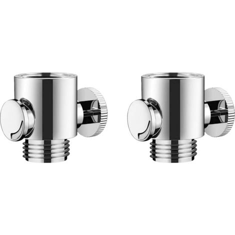 Lot de 2 robinets d'arrêt de douche à commande tactile avec réglage de la pression d'eau et raccord universel G1/2 pour douchette. (1/5)