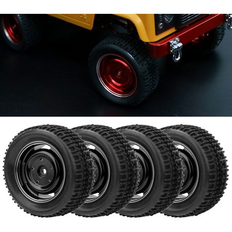 Pneus en caoutchouc à 4 trous en forme de U, jantes en alliage d'aluminium compatibles avec MN D90 MN-91 FJ-45 (noir MN-024BL) (1/5)