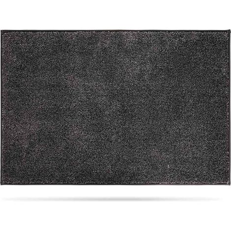 Paillasson 60×80 cm gris charbon, microfibre, antidérapant, chien/entrée. (1/5)