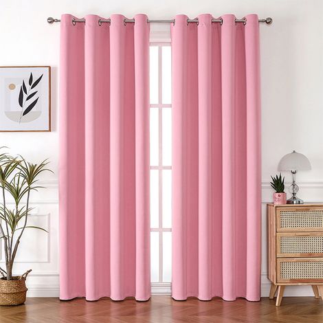 Rideau Occultant - Rideau Transparent - 130 x 100 cm - Polyester - Jaune - Pour Chambre - Double Couche ou Simple Couche - Lot de 2 (1/5)