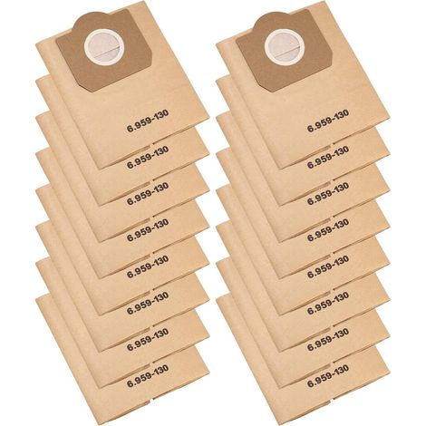 Sac filtre en papier de 16 pièces pour 6.959-130.0, WD 3 MV 3 H435 (1/5)