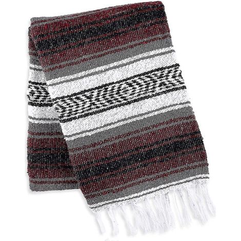 Handgewebte mexikanische Decken im Serape-Stil, ideal für Strand, Camping, Picknicks und Outdoor-Aktivitäten (Boho-Stil) – 150 cm x 200 cm – D