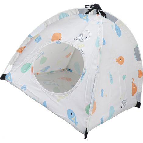Tente pour animaux de compagnie à motifs de dessins animés, amovible, lavable et portable, pour chats, chiots et petits animaux de compagnie (1/5)