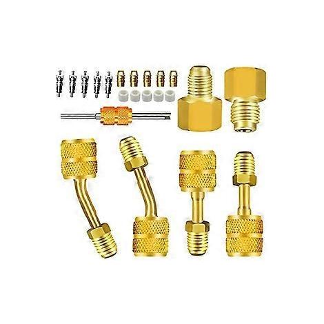 R410A-Adapter für Mini-Split-Klimaanlagen (HLK), 5/16-Zoll-Innengewinde auf 1/4-Zoll-Außengewinde, Ventileinsatzentferner