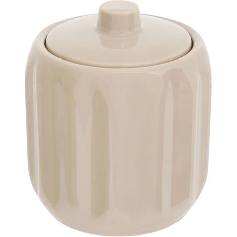 Pot à Cotons en Grès "Suny Colorama" 12cm Beige Lin (1/4)