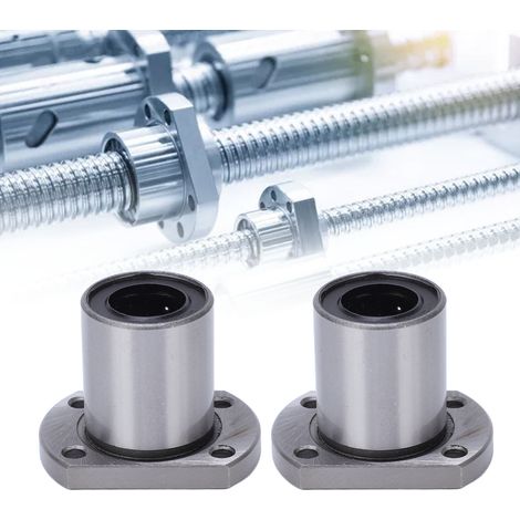 Roulement à billes linéaire à bride elliptique LMH16UU, diamètre intérieur de 16 mm, pour axes de mouvement linéaire CNC. (1/5)