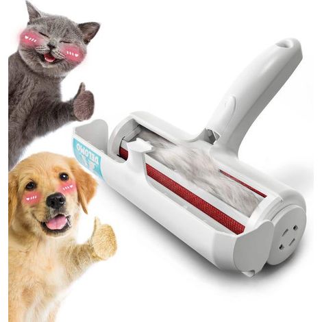Brosse à poils pour animaux, brosse pour chiens et chats, rouleau réutilisable brosse, enlever la fourrure sur les zones fixes comme la niche, les (1/3)