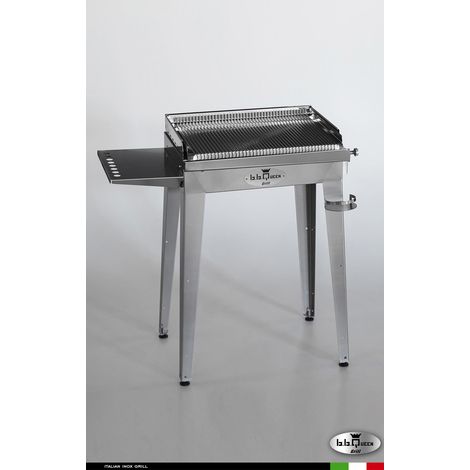 Grill 6.4 Inox Piastra ondulata - Con portapiatti - Senza paraschizzi - Senza kit mensola e ruote - Satinato - barbecue, griglia, giardino, carne, a gas, acciaio made in Italy