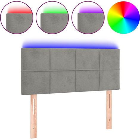 Maison Exclusive - LED Kopfteil Hellgrau 90x5x78/88 cm Samt