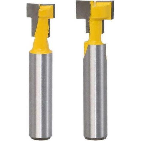 Fraises à rainurer et à profiler en T, queue de 8 mm, outils de coupe professionnels pour le travail du bois, 8 x 3/8 + 8 x 1/2 (1/5)