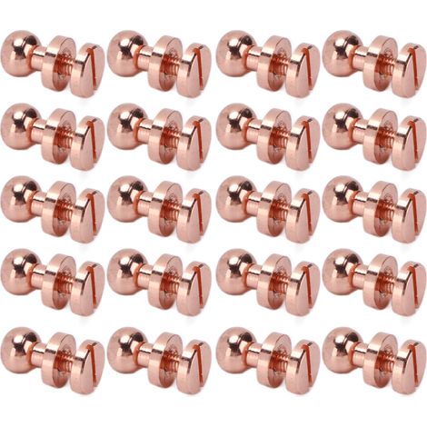 20 jeux de rivets en laiton, accessoires de quincaillerie pour sacs à main en or rose anti-oxydation, adaptés aux portefeuilles, sacs à main et chaussures, taille 8x7mm. (1/5)