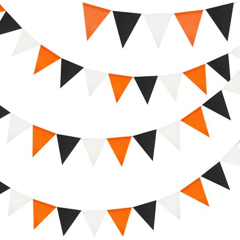 12m noir - Orange guirlande de fanions Wetterfeste - 3 pièces Wimpel Girlanden avec 36 Wimpeln, intérieur/extérieur (1/5)