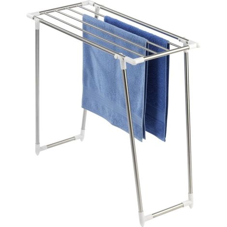 Wenko – Sèche-linge pliant 5,5m – Acier inoxydable – Dimensions 95 x 40 x 8 cm – Stable et durable pour buanderie (1/8)