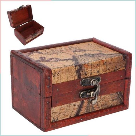 Boîte de rangement en bois vintage, petit organisateur en bois de cèdre pour bagues, clés, cadeaux, décoration intérieure (1/4)