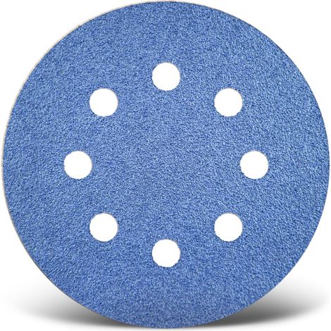 MENZER Blue Klett-Schleifscheiben, 125 mm, 8-Loch, f. Exzenterschleifer, Zirkonkorund (25 Stk.) K100