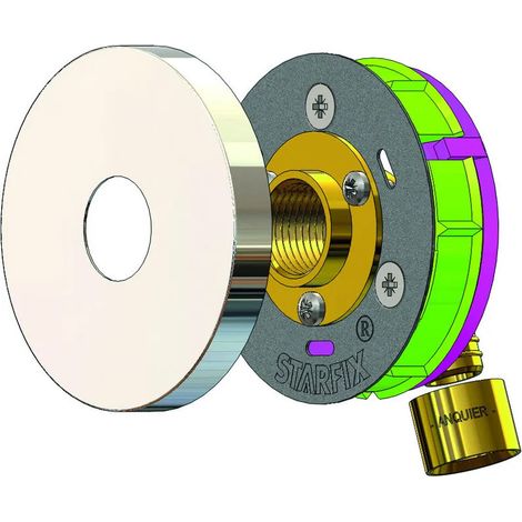 Sortie de cloison STARFIX MONO PER à glissement Ø16 - F1/2" (15/21) coudée - Anquier