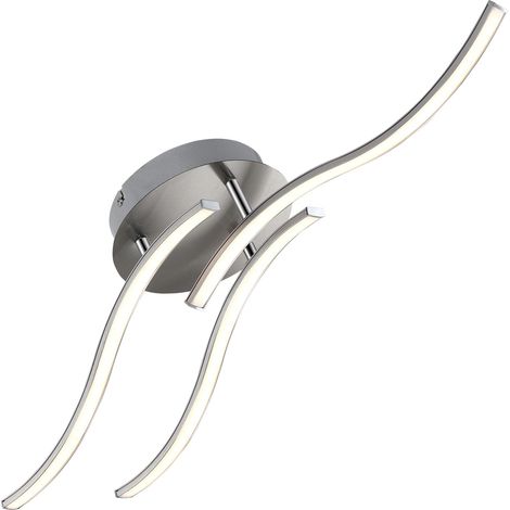 Plafoniera LED, 3 fiamme, 3000K, 15W, nichel satinato (1/3)